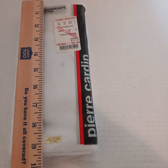 NEW Vintage Pierre Cardin Men's Handkerchiefs 100% Cotton Package of 13 - Picture 2 of 6